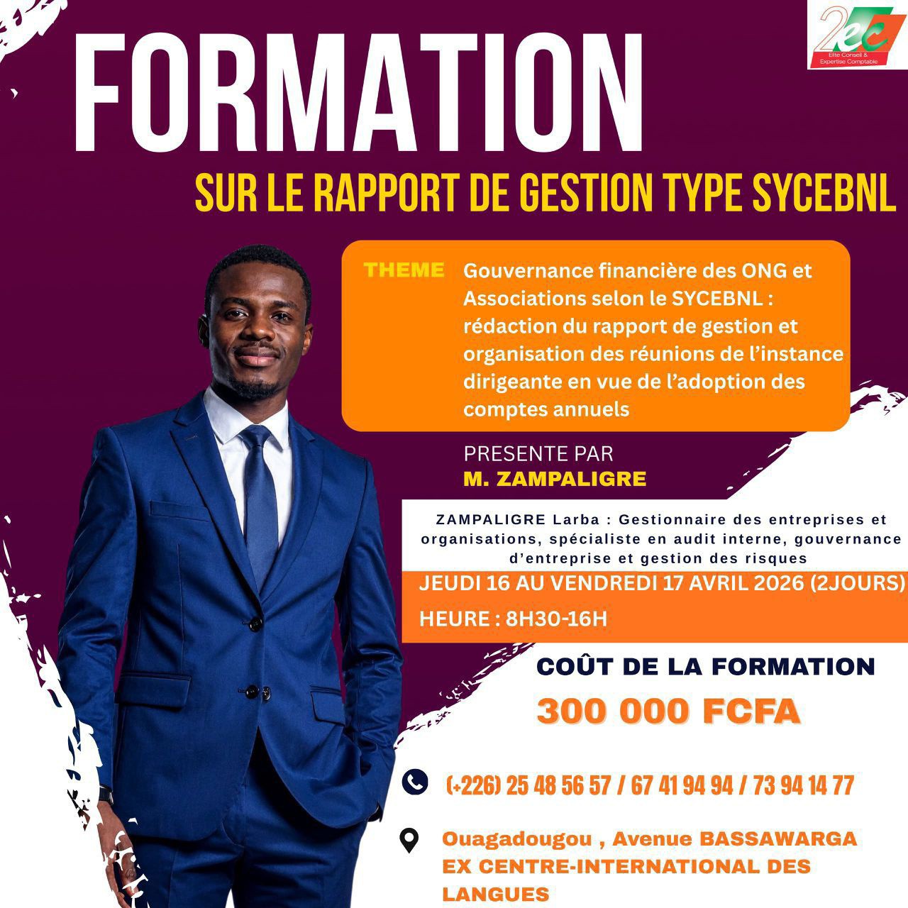 Élite Conseil & Expertise Comptable 2EC Facebook ad: � Comptables d’ONG, d’Associations et Décideurs: Votre…