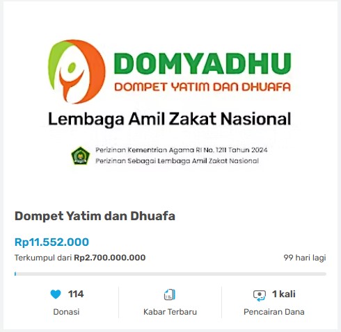 Dompet Yatim dan Dhuafa Facebook ad from Jan 12, 2026