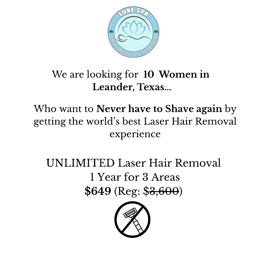 Luxe Massage and Laser Hair Removal  Facebook ad