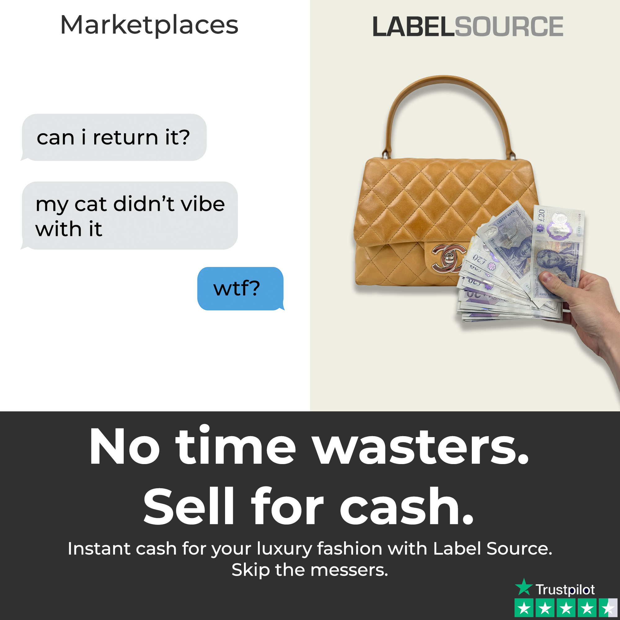 Label Source Facebook ad
