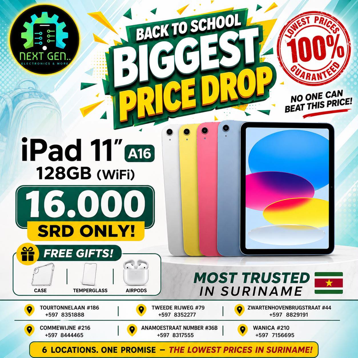 Next Gen Electronics N.V Facebook ad: BACK TO SCHOOL BIGGEST PRICE DROP!