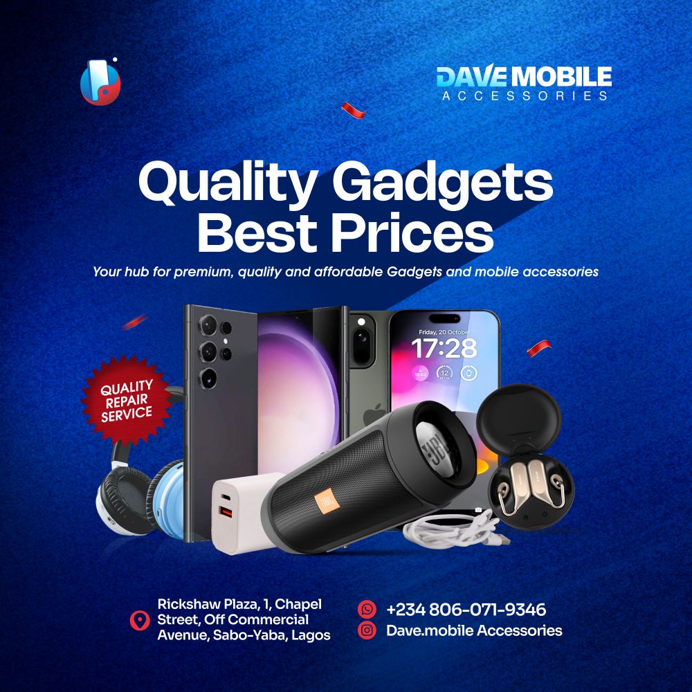 Dave's Store Facebook ad: We are phone accessory,gadget and repair shop providing…