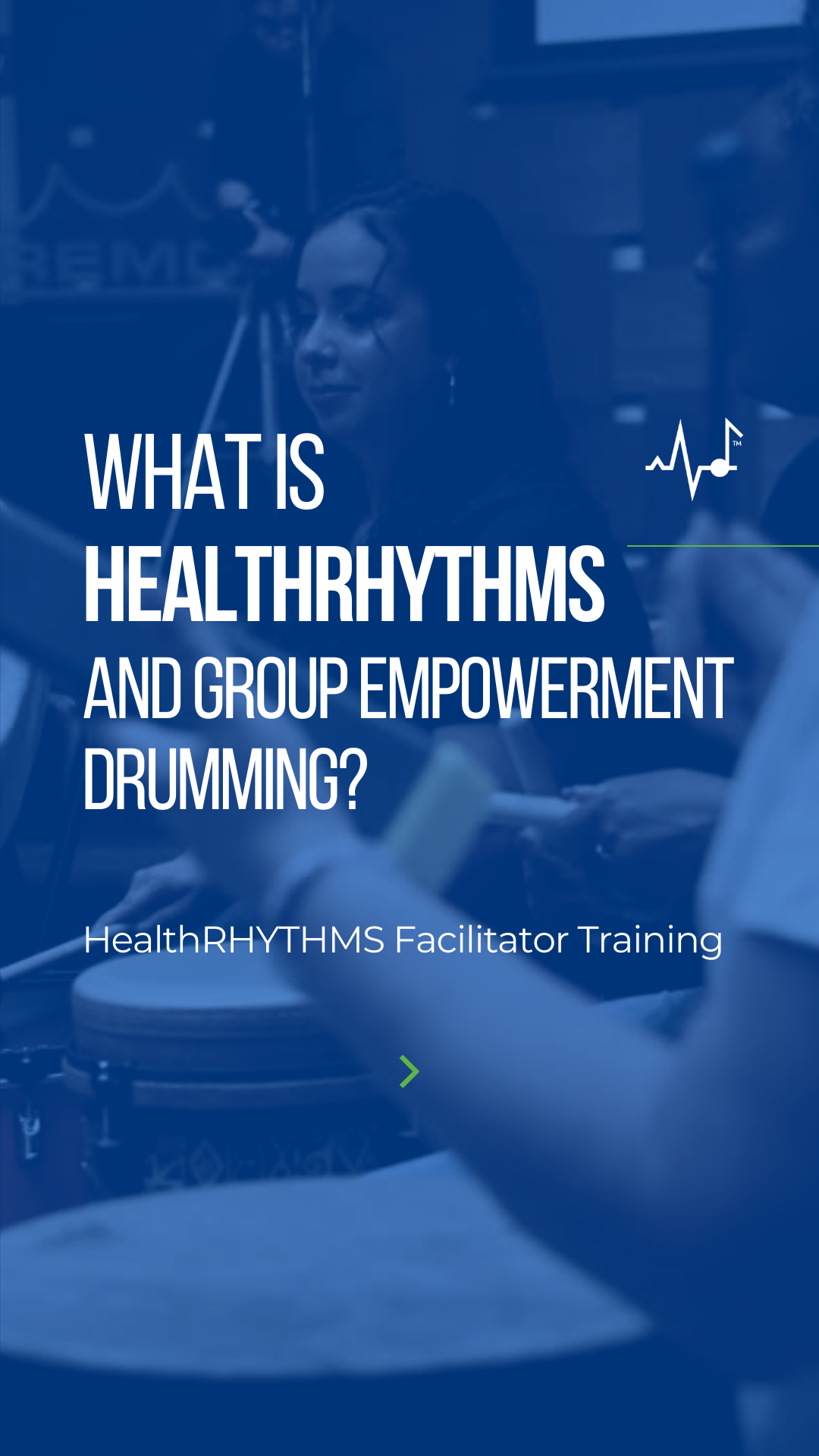 HealthRhythms Facebook ad: Discover the power of group drumming to improve…