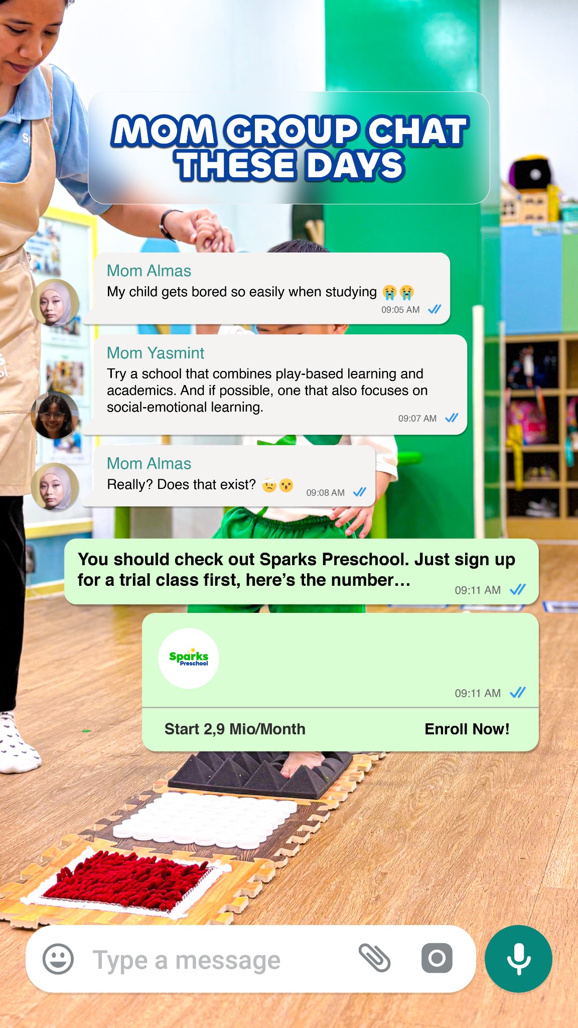 Sparks Preschool Facebook ad