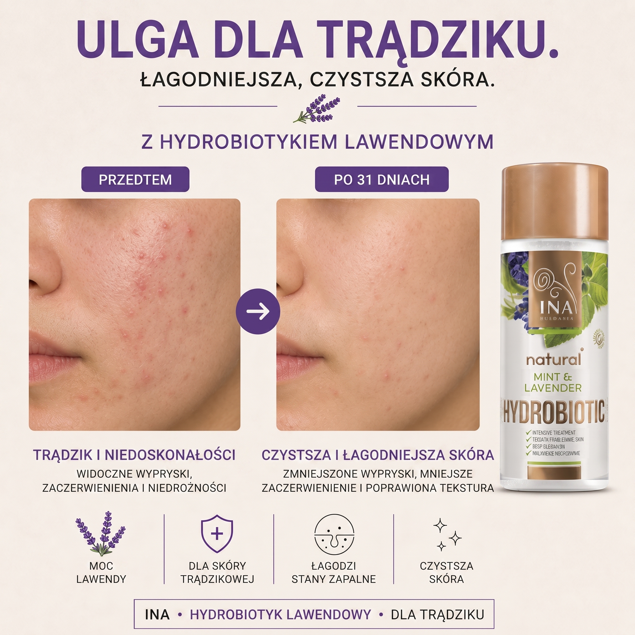 InaEssentials.pl - Kosmetyki Organiczne Facebook ad: 31 dni do spokojnej, czystszej cery