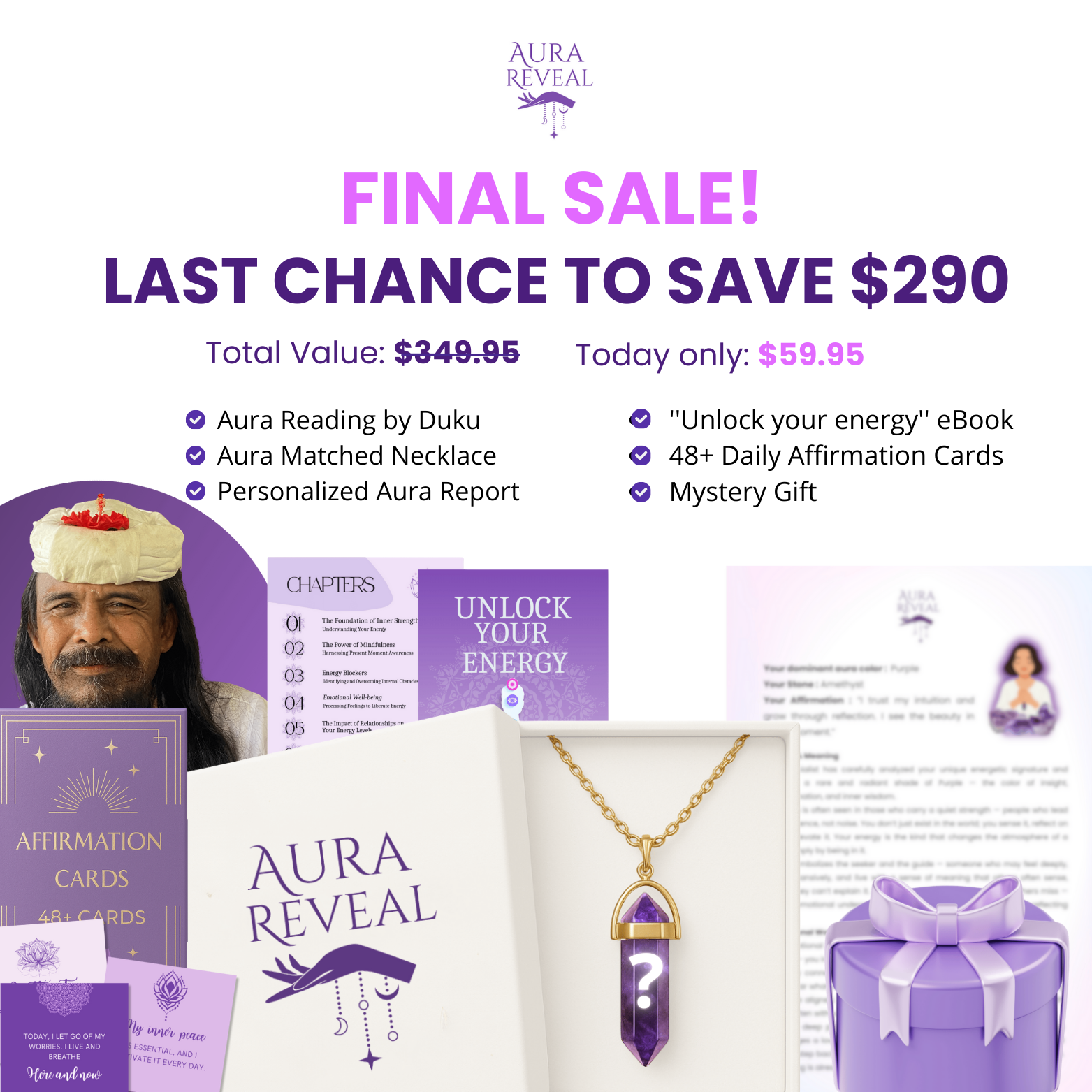 AuraReveal Facebook ad from Feb 1, 2026