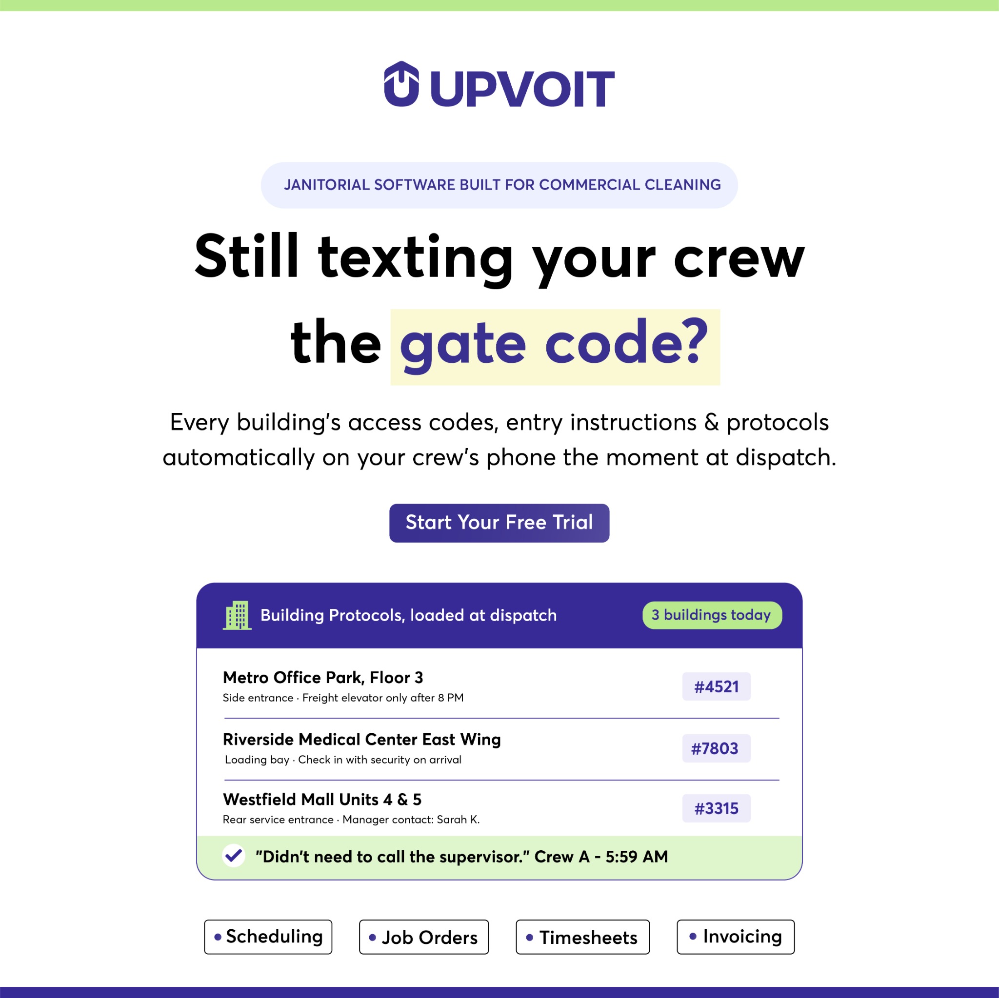 Upvoit Facebook ad: One Platform Control
