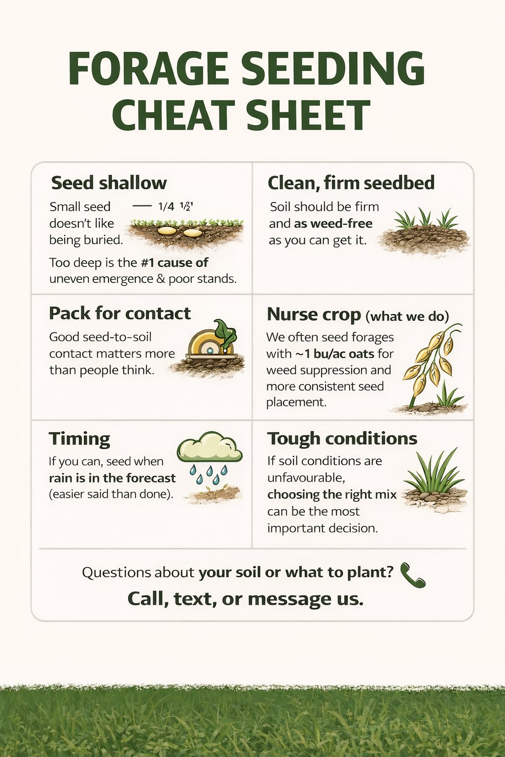 Thomson Forage & Grass Seeds Facebook ad: Forage seeding cheat sheet, the simple stuff that…