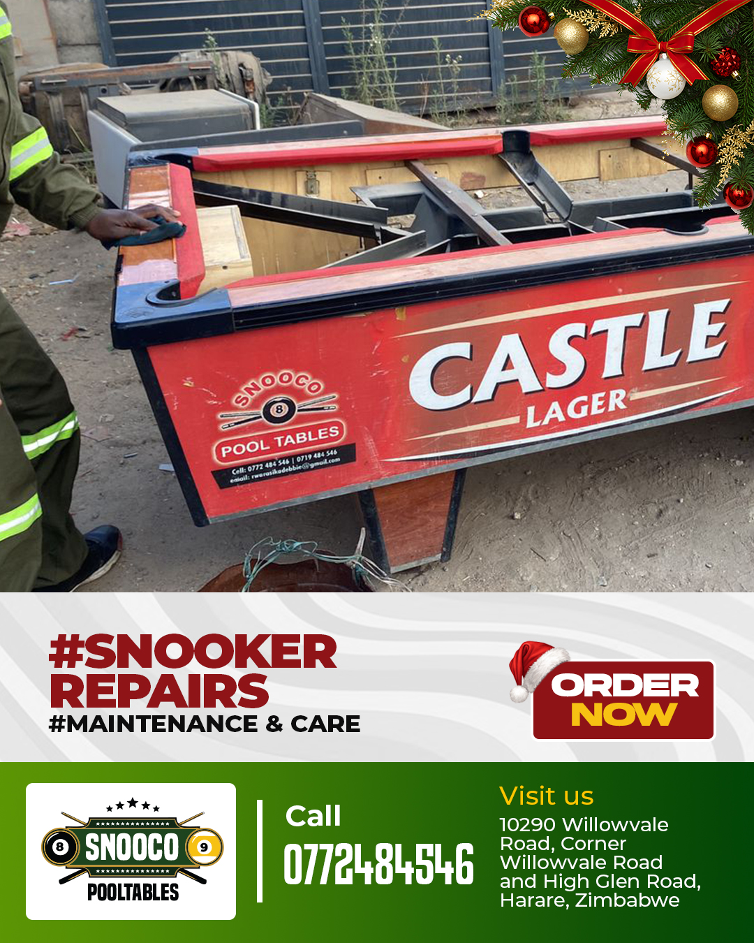 Snooco Pooltables Facebook ad: We sell, repair & install quality snooker &…