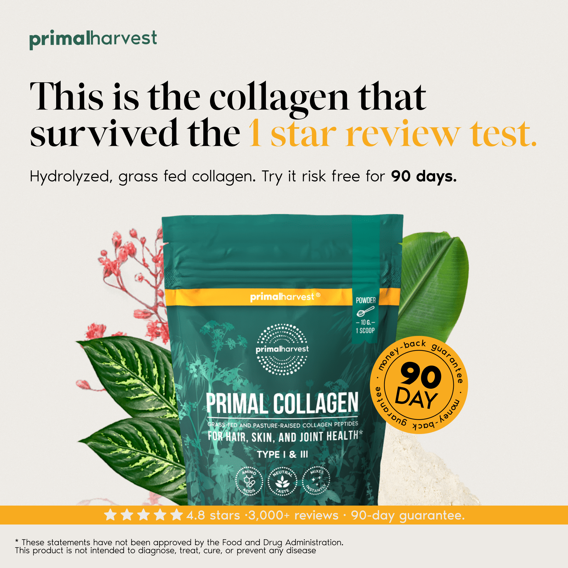 Primal Harvest Facebook ad: Your Skin Is Aging. Fight Back.