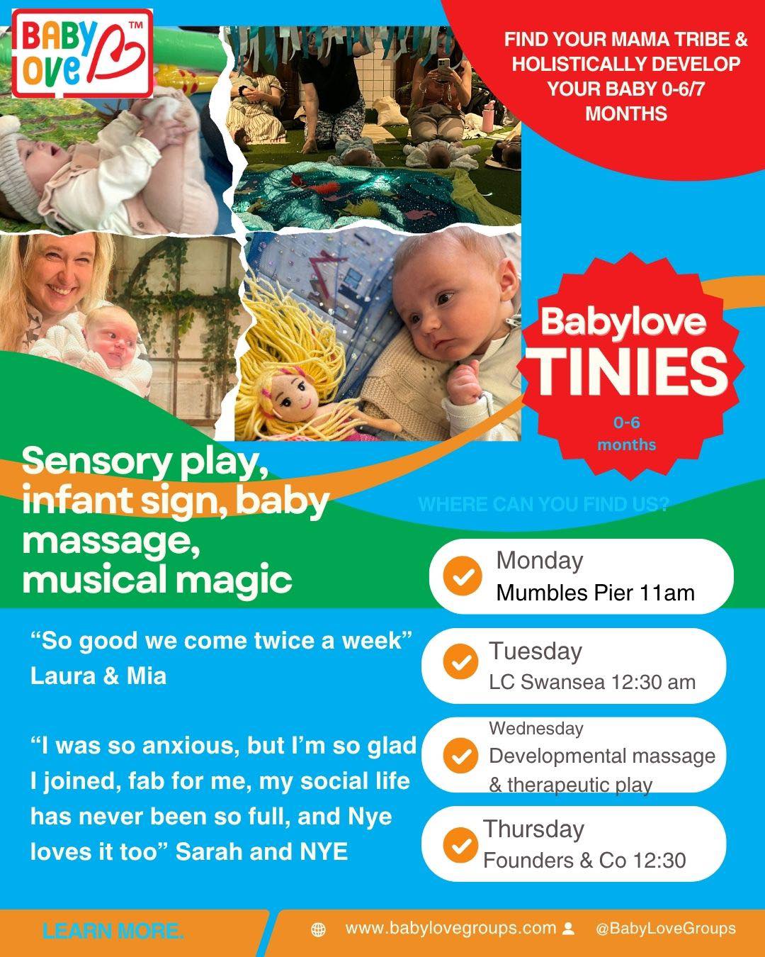 Baby Love Groups Facebook ad: Join the Babylove Tinies Family in Swansea!