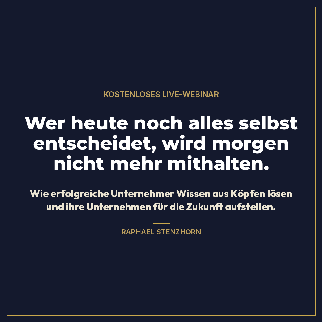 Raphael Stenzhorn - Werde vom Selbstständigen zum Unternehmer Facebook ad: 1.000+ zufriedene Kunden