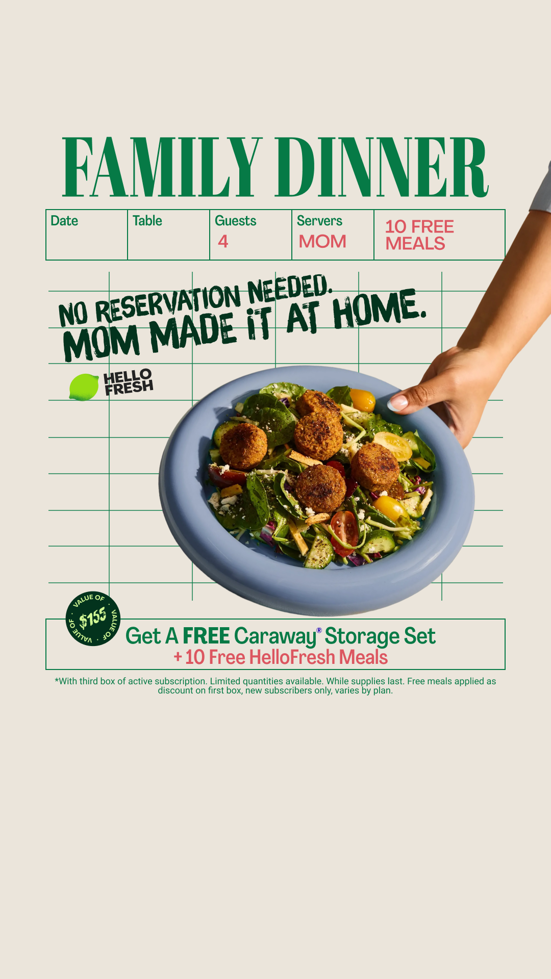 HelloFresh Facebook ad