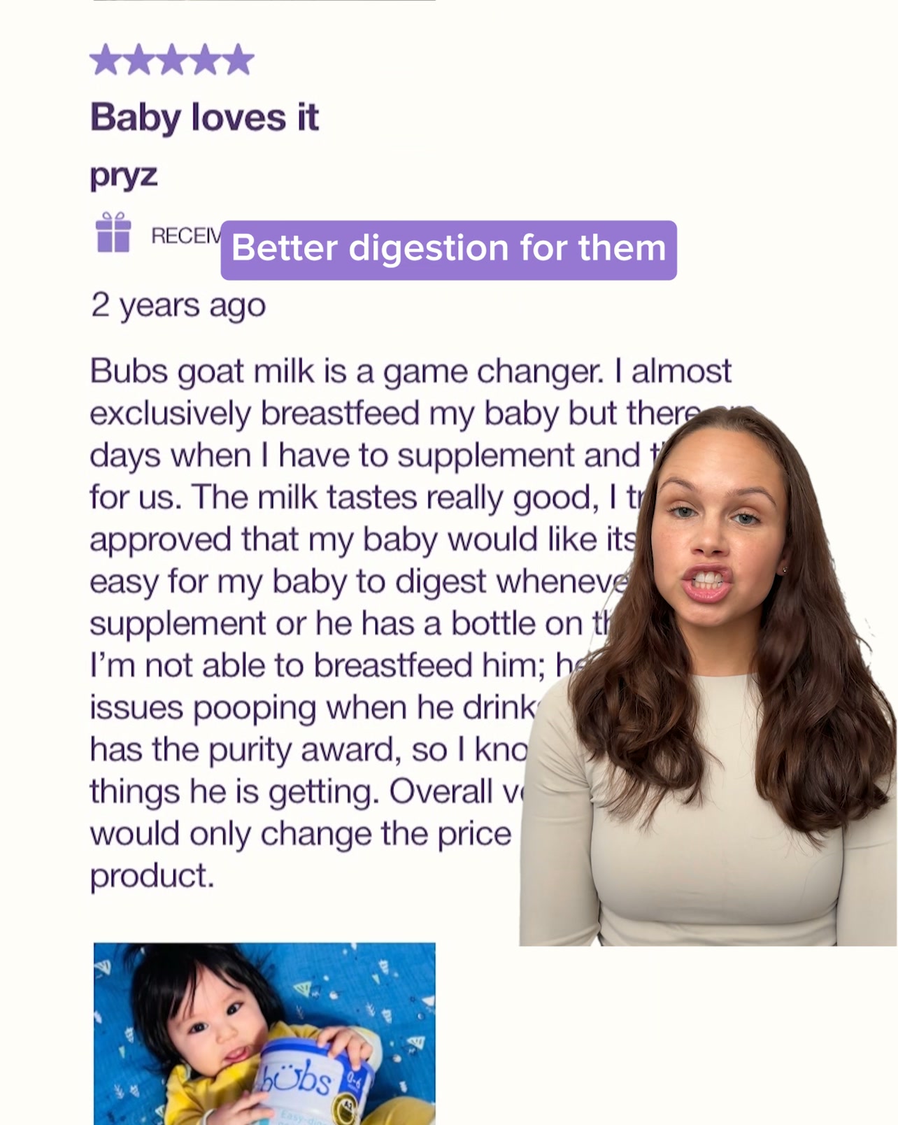 Aussie Bubs Facebook ad: 5,000+ 5-Star Reviews and Counting.There's a reason parents…