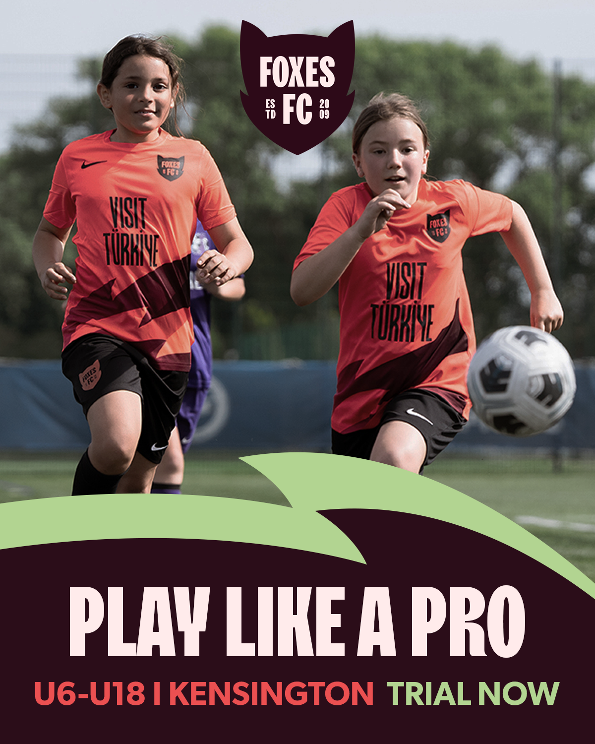 Foxes FC Facebook ad: Play. Like a Pro.