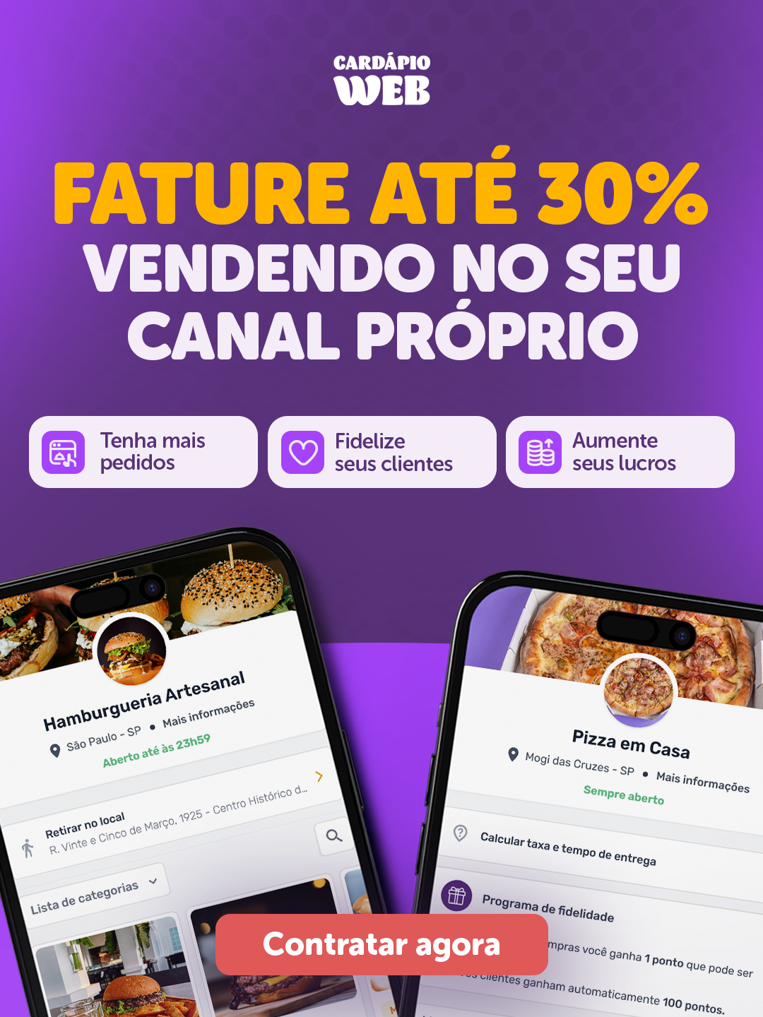 Cardápio Web Facebook ad