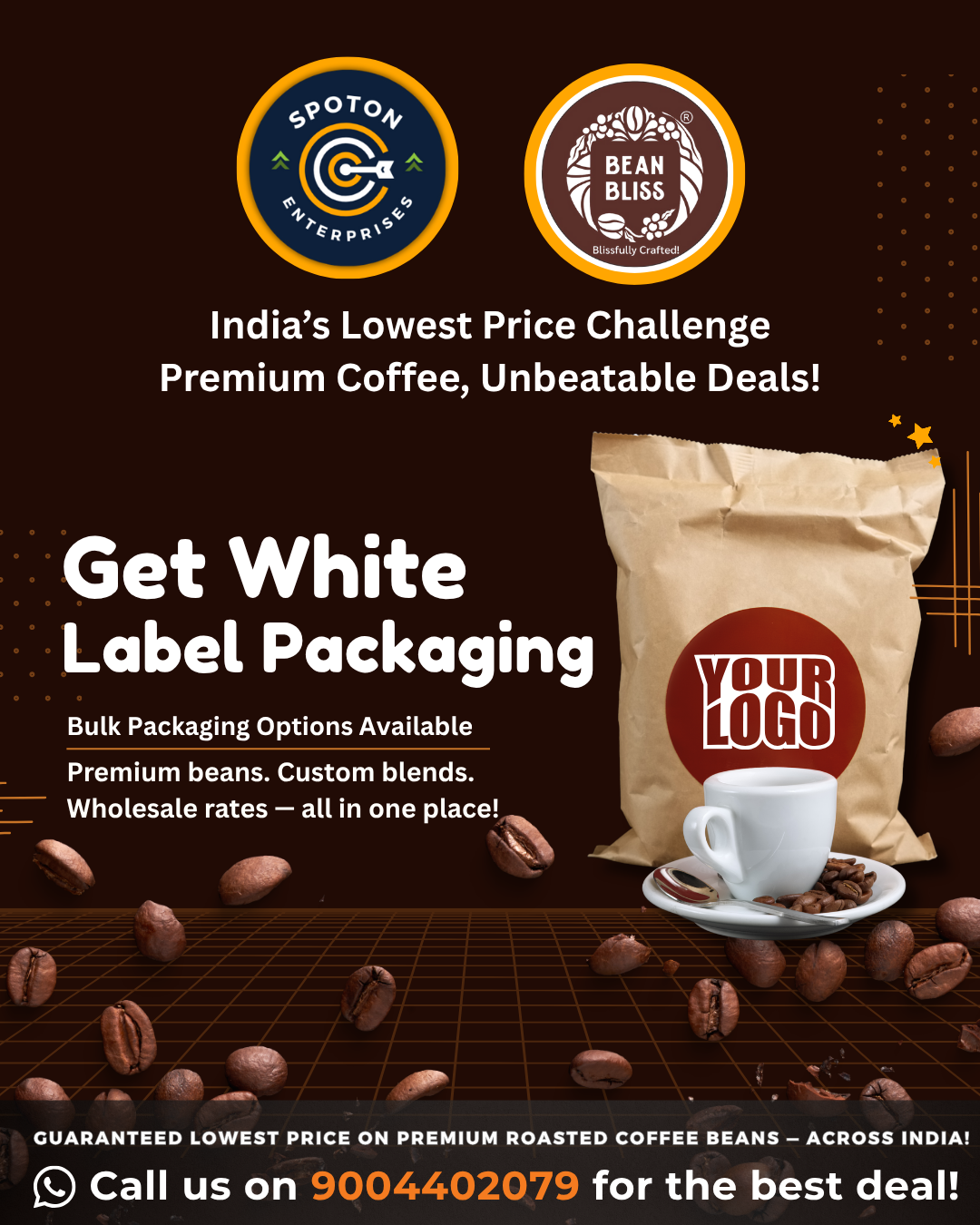 Spoton Enterprises Facebook ad: INDIA’S LOWEST PRICE COFFEE CHALLENGE!