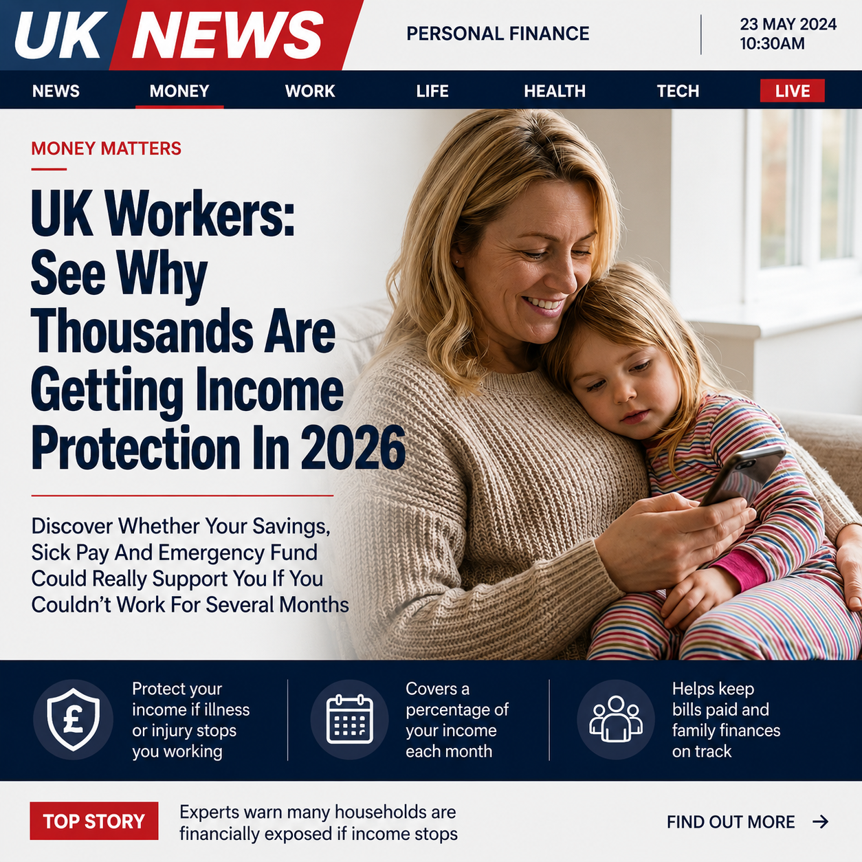 Financial Fred Facebook ad: See What Income Protection Could Pay You