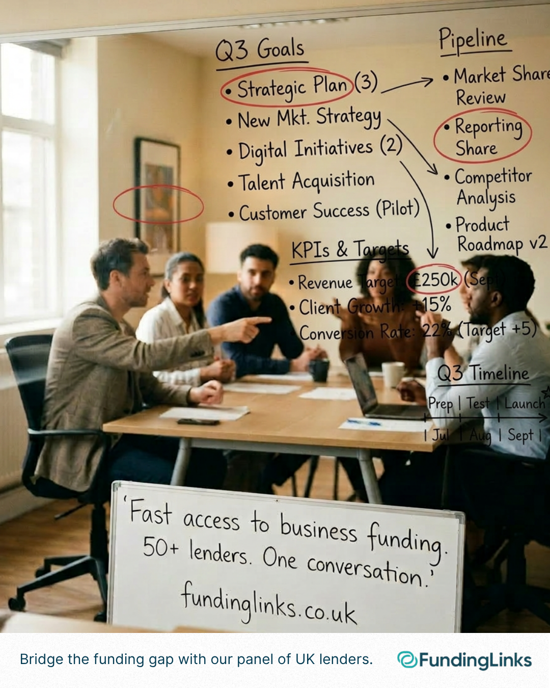 FundingLinks Facebook ad: Turn Plans Into Action