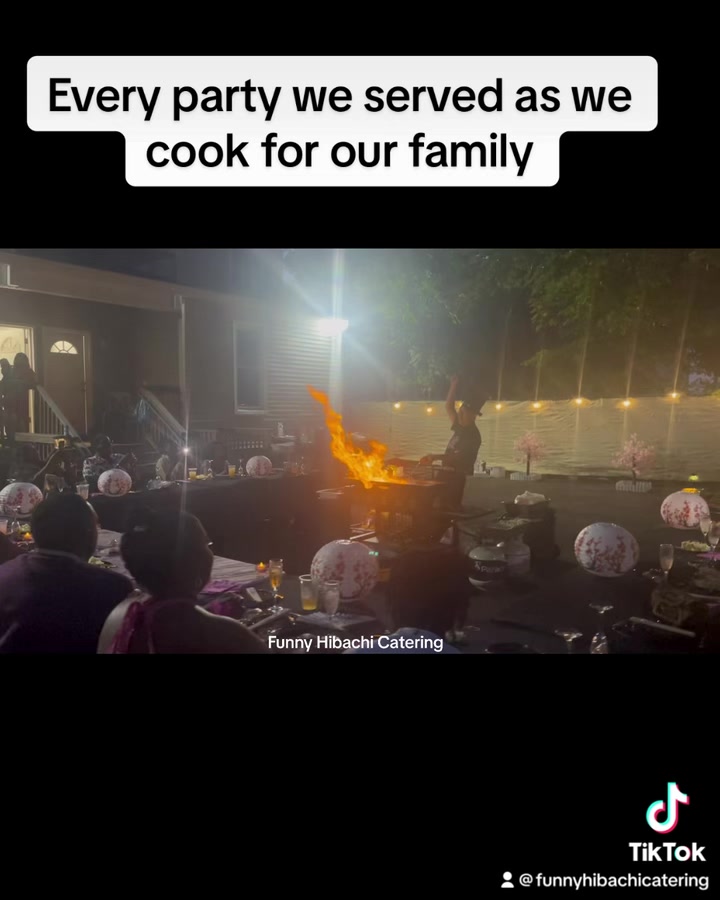 Funny Hibachi Catering Facebook ad: Backyard Hibachi Party at Your Home