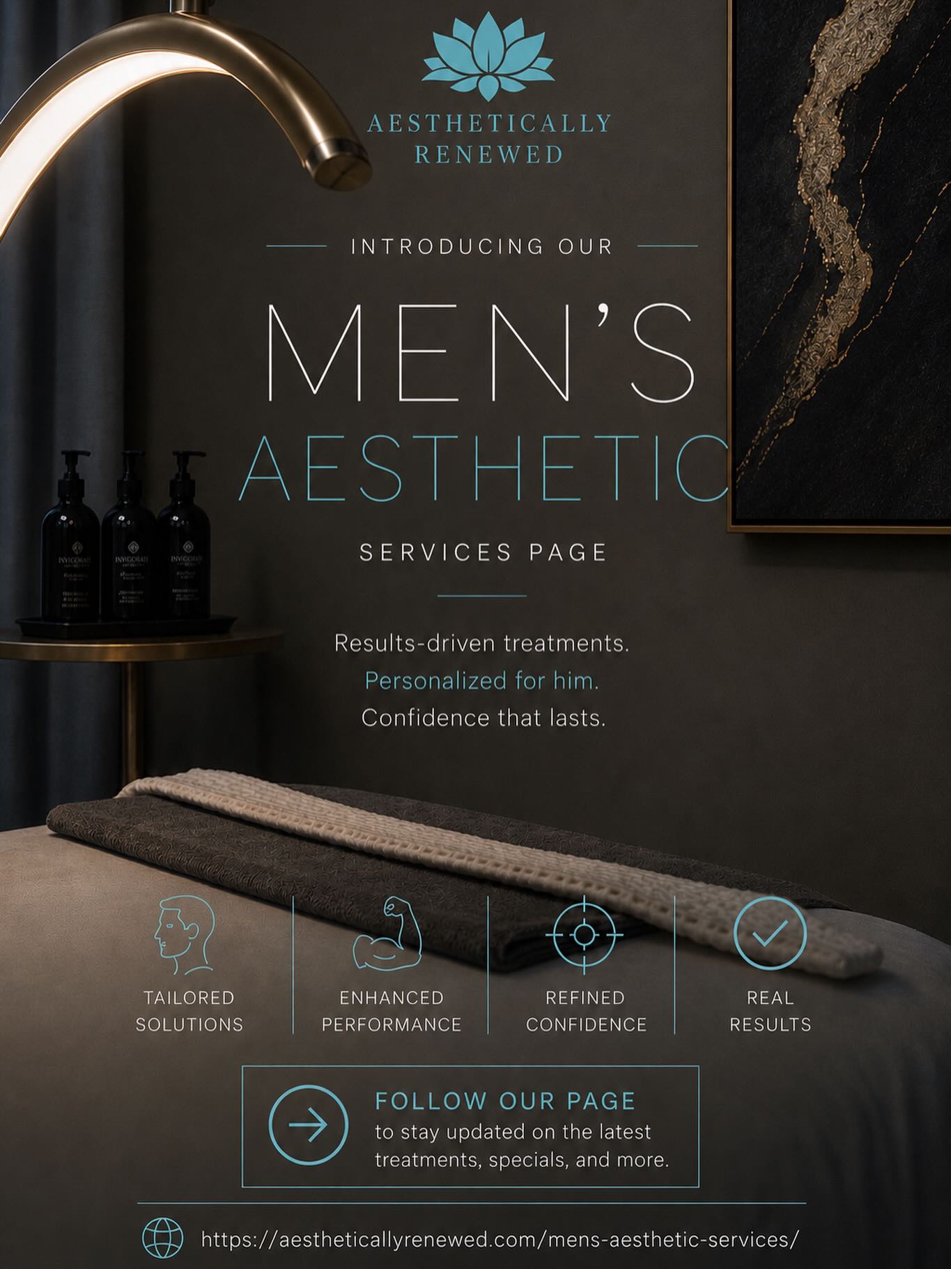 Aesthetically Renewed Facebook ad: INTRODUCING OUR MEN’S AESTHETIC SERVICES PAGE