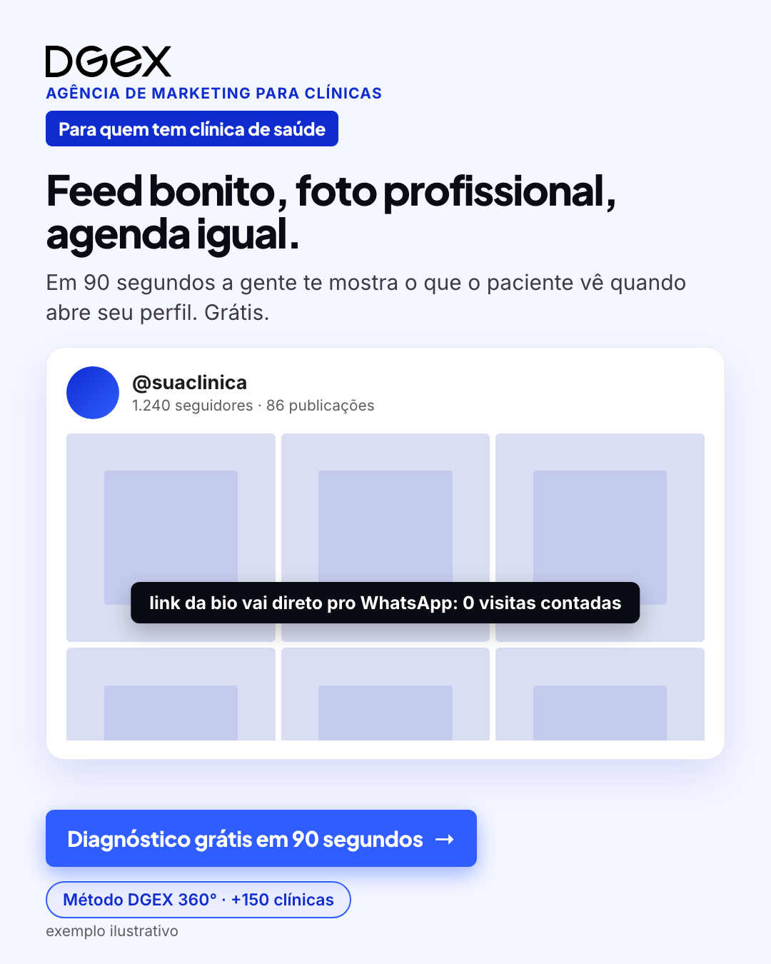 DGEX Company Facebook ad: Feed bonito e agenda igual? Veja o que o paciente vê no…
