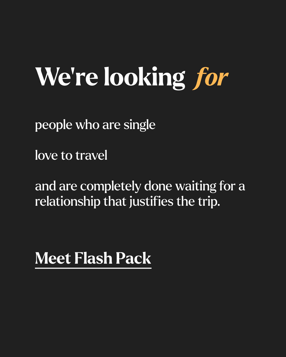 Flash Pack Facebook ad