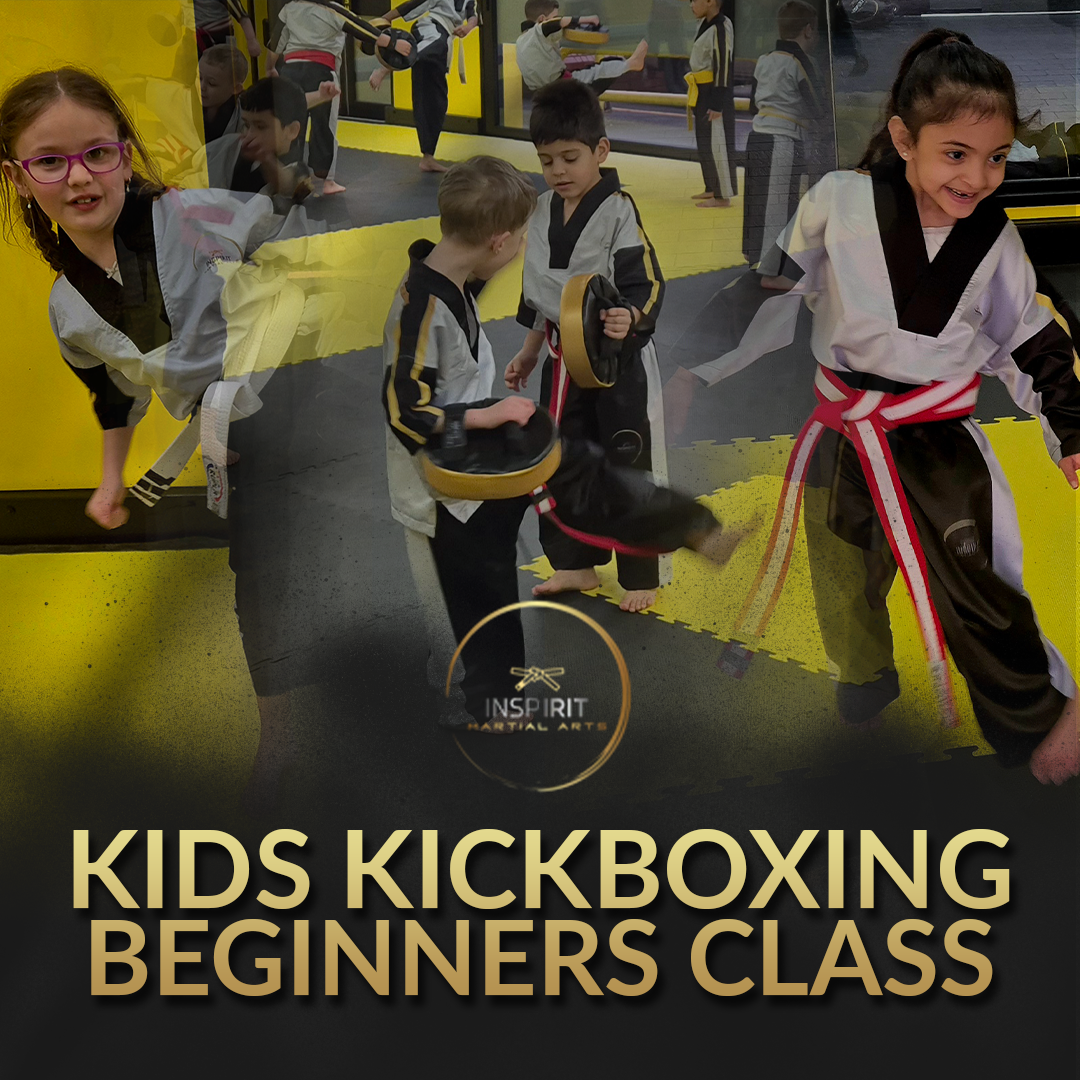 Inspirit Martial Arts Facebook ad: Kids Kickboxing, Free Trial