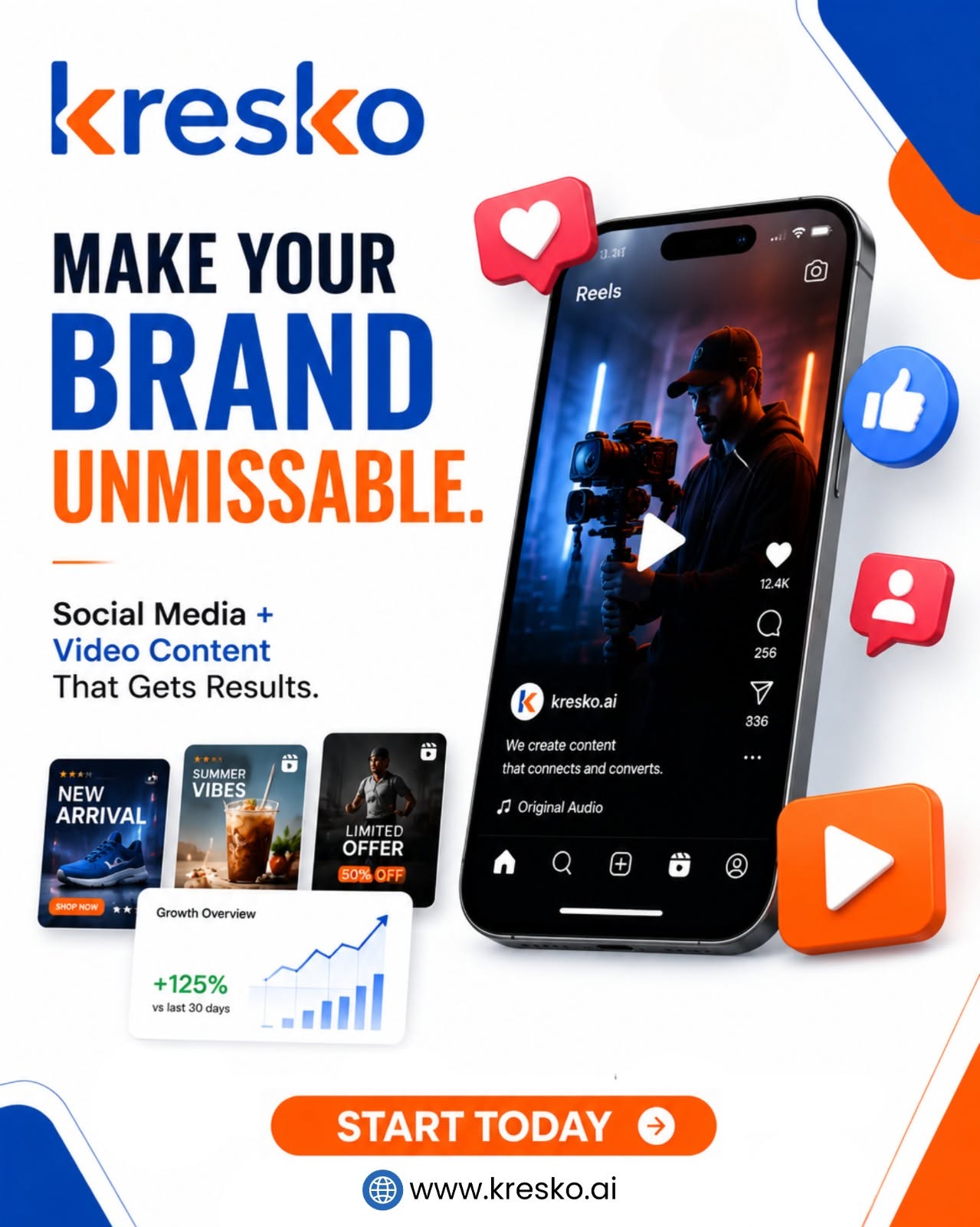 Kresko AI Facebook ad: Make Your Brand Stand Out Online