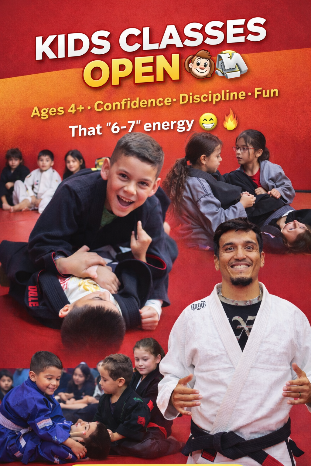 Jungle Warrior Brazilian Jiu Jitsu Facebook ad: OPEN ENROLLMENT