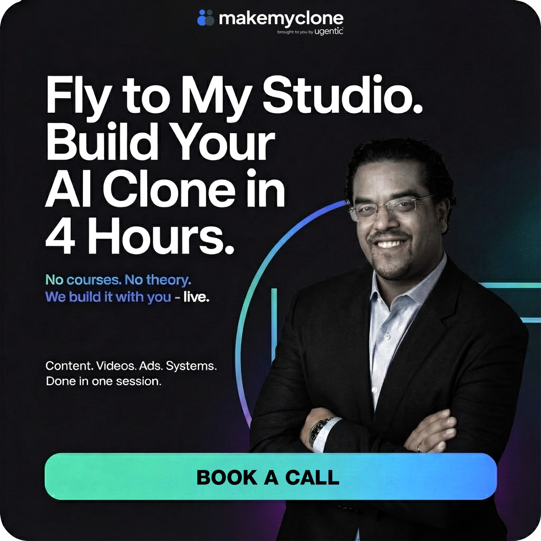 Anik Singal Facebook ad: 4 Hours In Studio, Clone Ready in 3 Days!