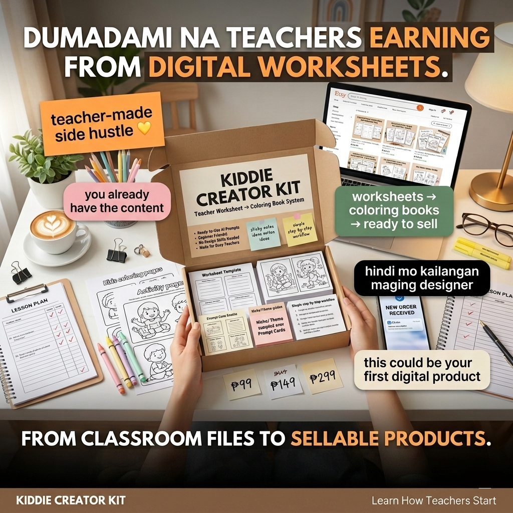 Kiddie Creator Kit Prompts Facebook ad: Teacher-Made Digital Products