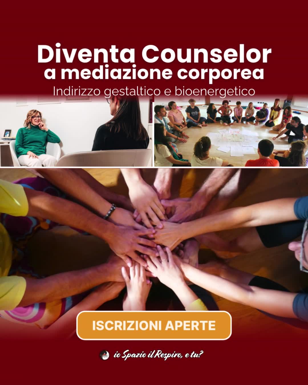 Spazio il Respiro Facebook ad: DIVENTA COUNSELOR A MEDIAZIONE CORPOREA