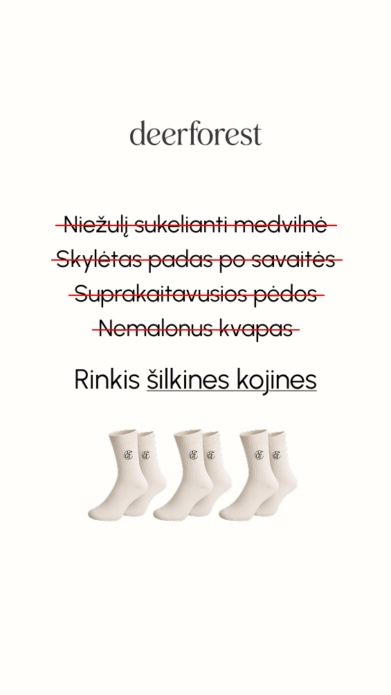 Deerforest Facebook ad: Naujiena! Ilgos šilkinės kojinės