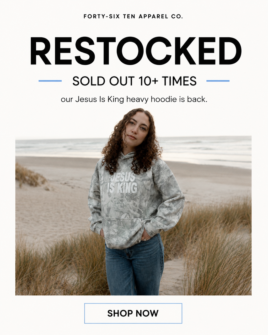 Forty-Six Ten Facebook ad: restocked. limited stock.