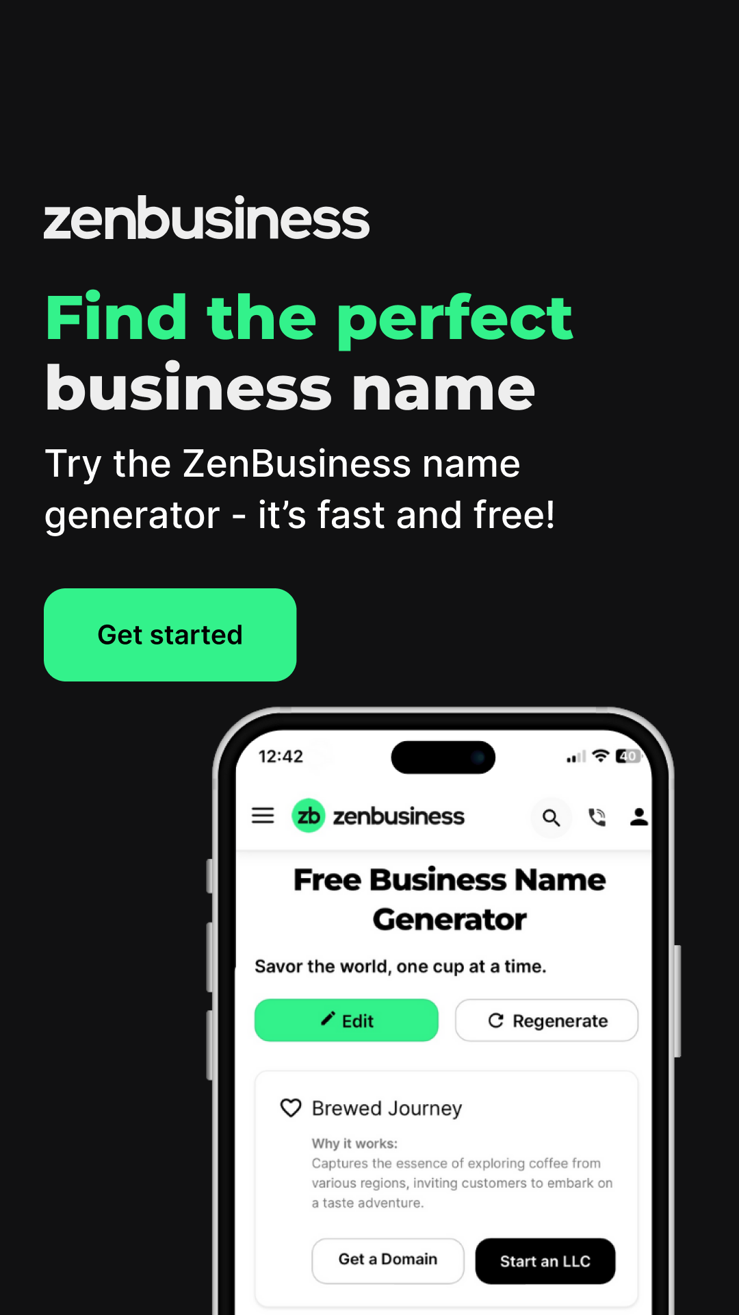 ZenBusiness Facebook ad
