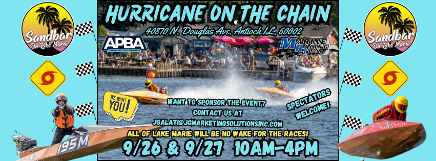 Hurricane On The Chain Facebook ad: APBA National Racers Coming to The Chain O’lakes