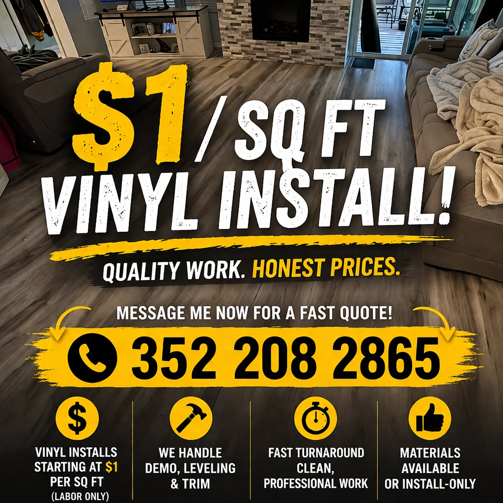 HCJ Renovations & Floor Installations LLC Facebook ad: Chat in Messenger