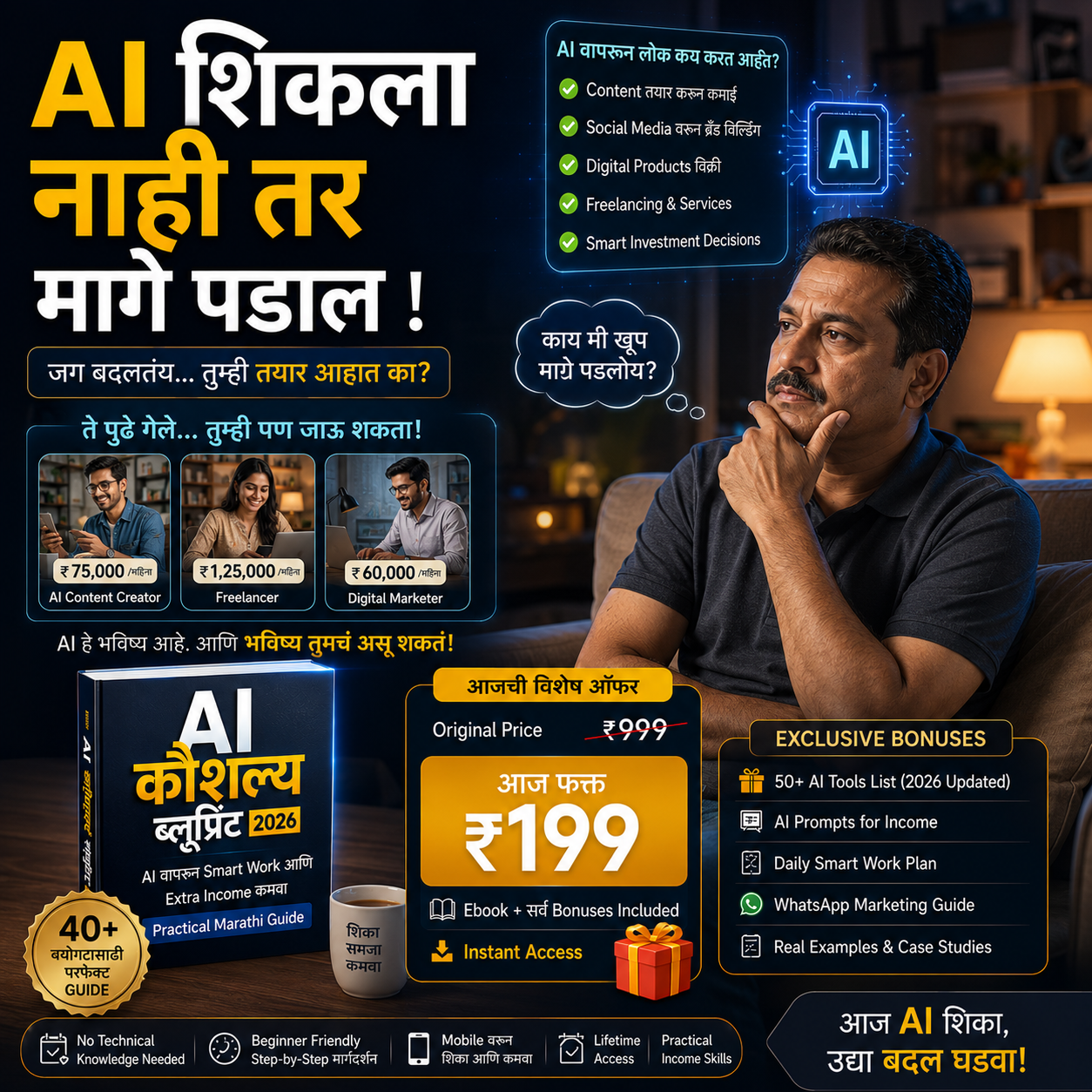 Paathak Facebook ad: AI वापरून Extra Income शिका