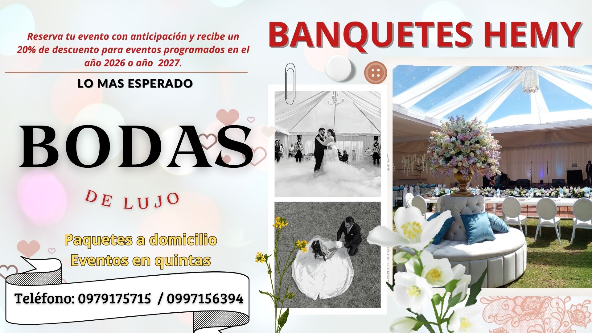 𝓑𝓪𝓷𝓺𝓾𝓮𝓽𝓮𝓼 𝓗𝓮𝓶𝔂 Facebook ad: 25 años de experiencia haciendo realidad celebraciones…