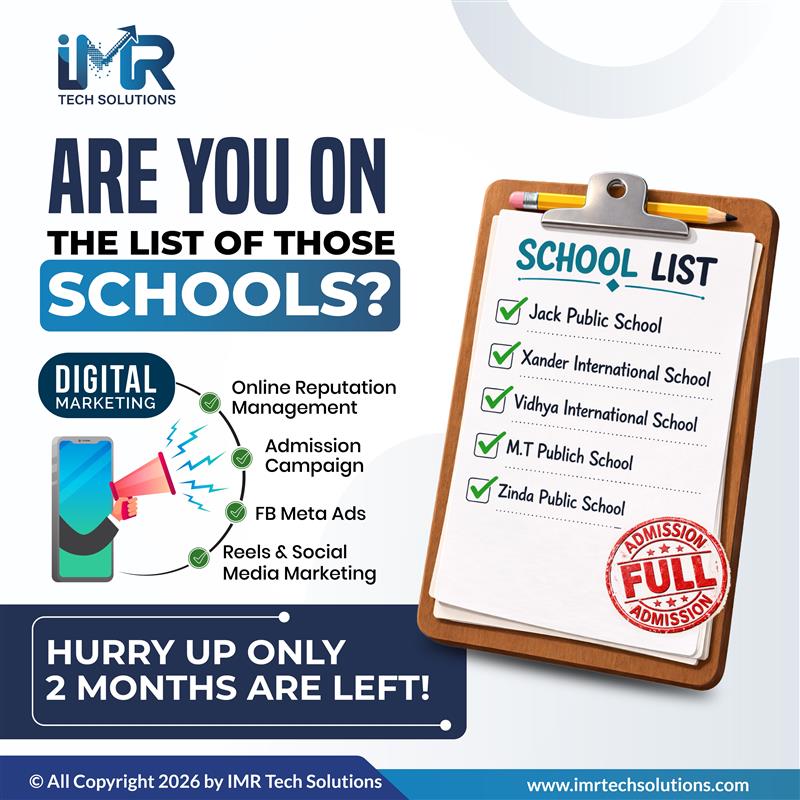 IMR Tech Solutions Facebook ad: Boost School Admissions with Targeted Marketing