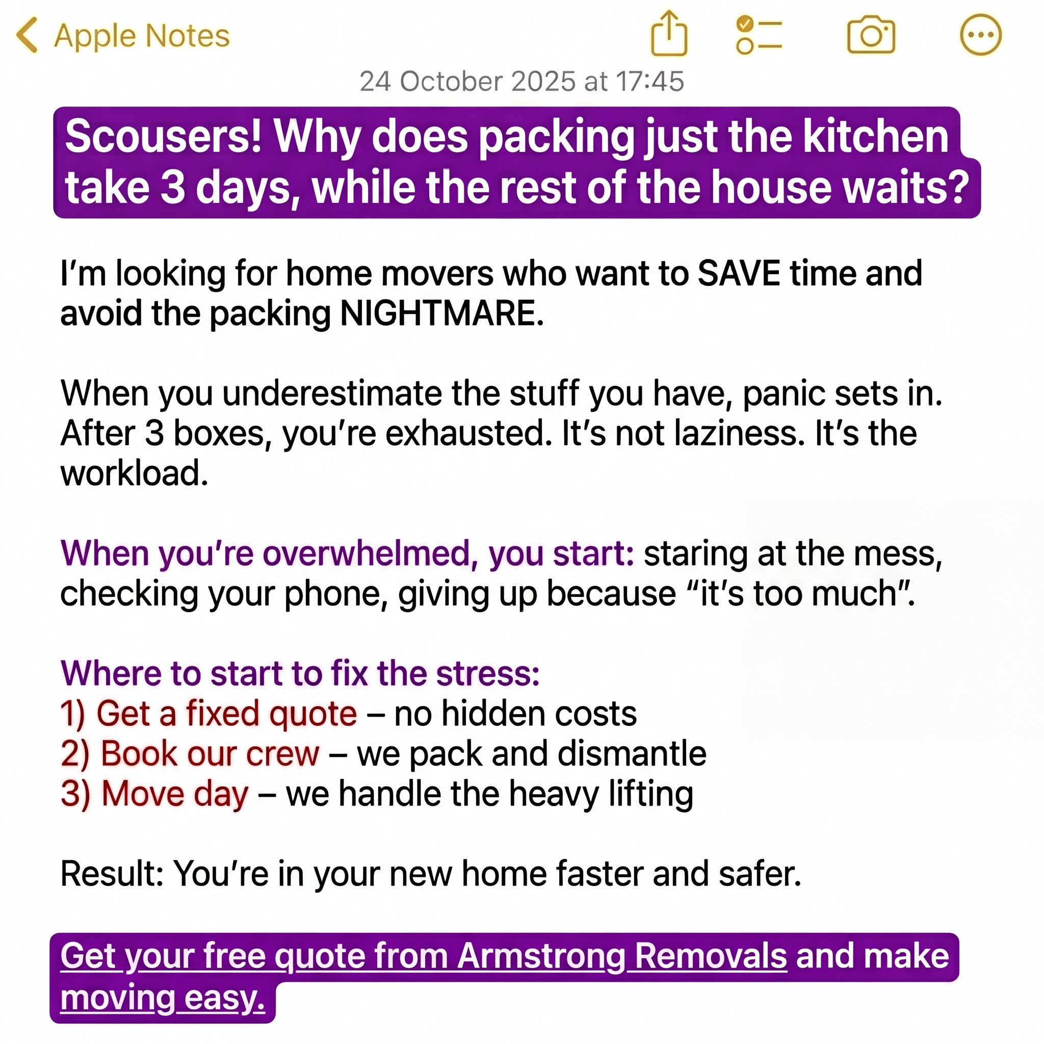 UK Removals Service - Man & Van Facebook ad: Local Liverpool Removal Service
