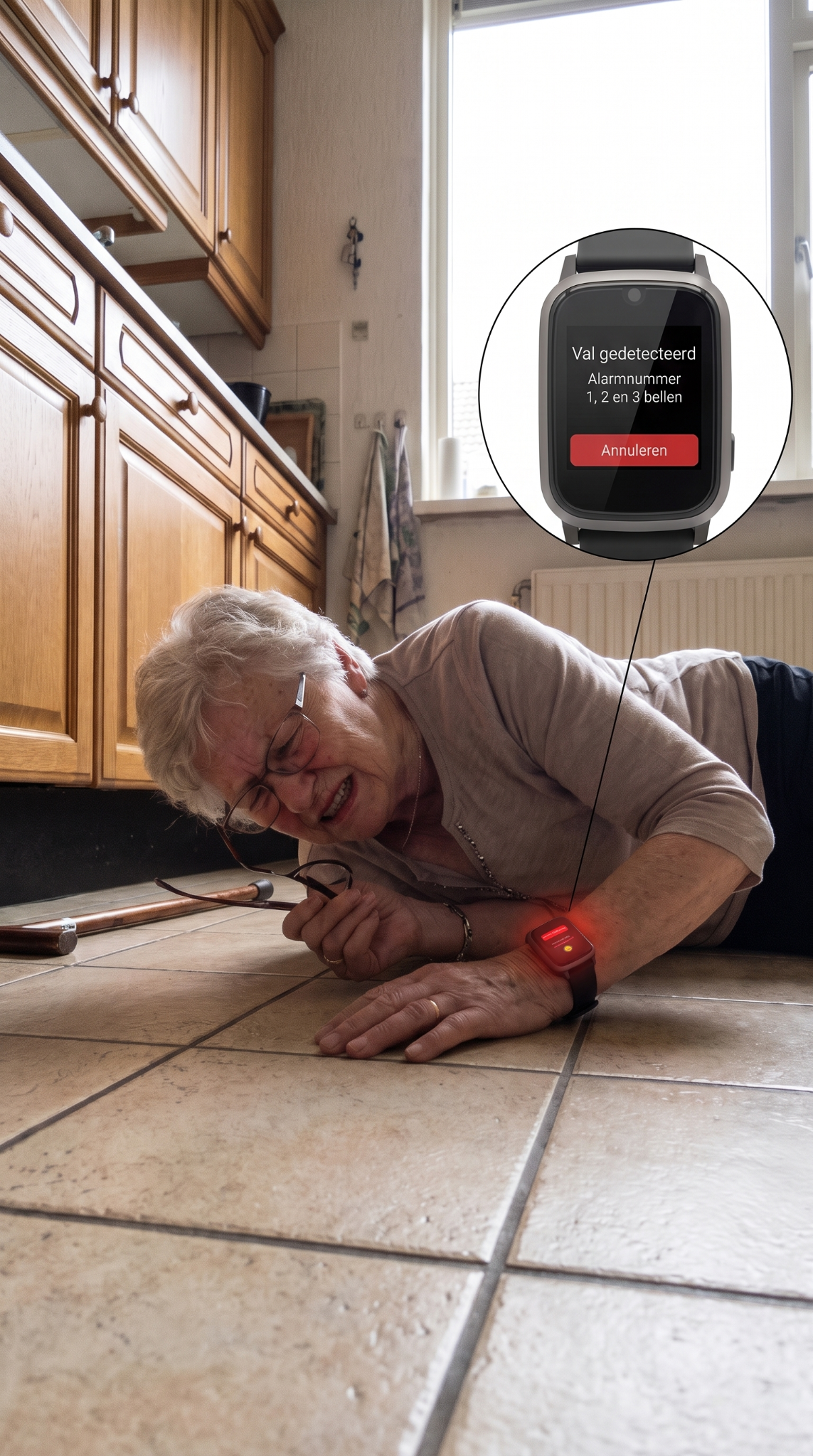 KUUS. Facebook ad: Horloge met valdetectie - zonder abonnement