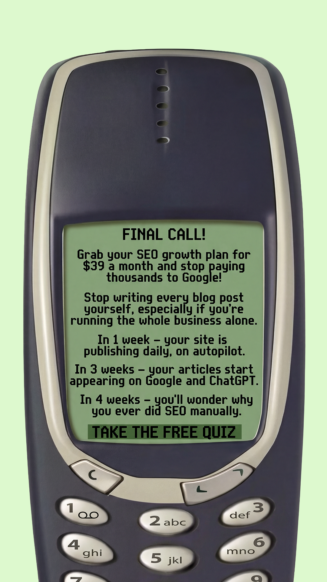 Soro SEO Facebook ad: Rank #1 on Google