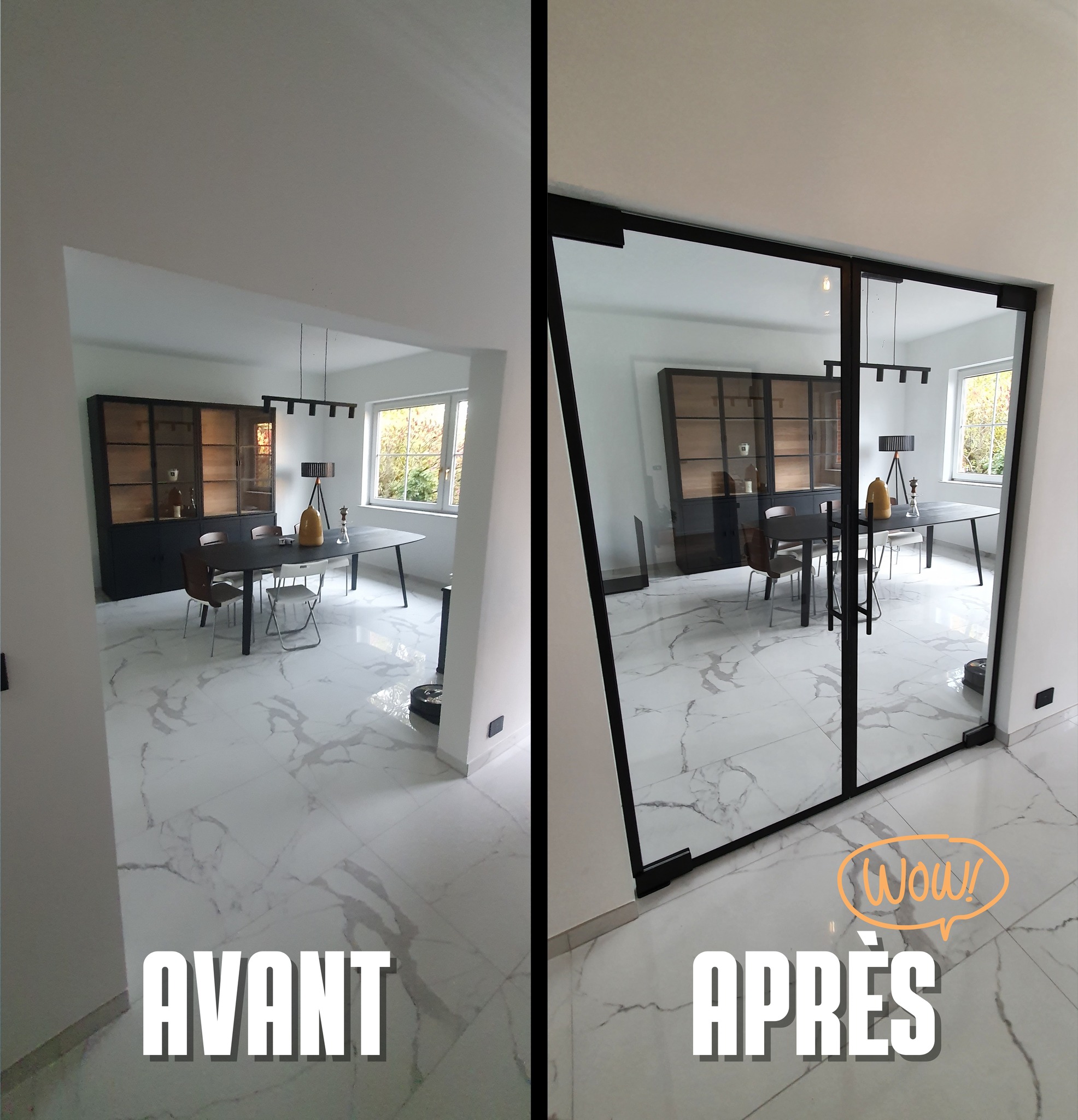Vitrerie RF Facebook ad: Transformation grâce à une double porte en verre…