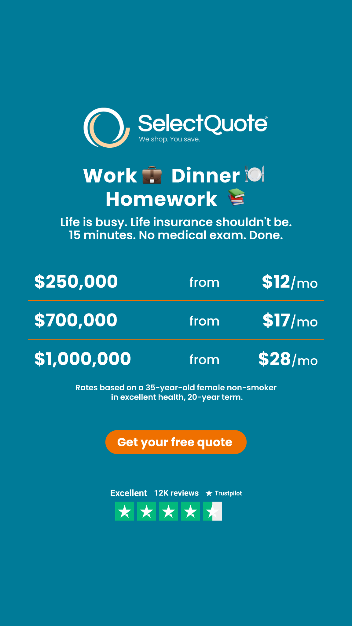 SelectQuote Insurance Services Facebook ad