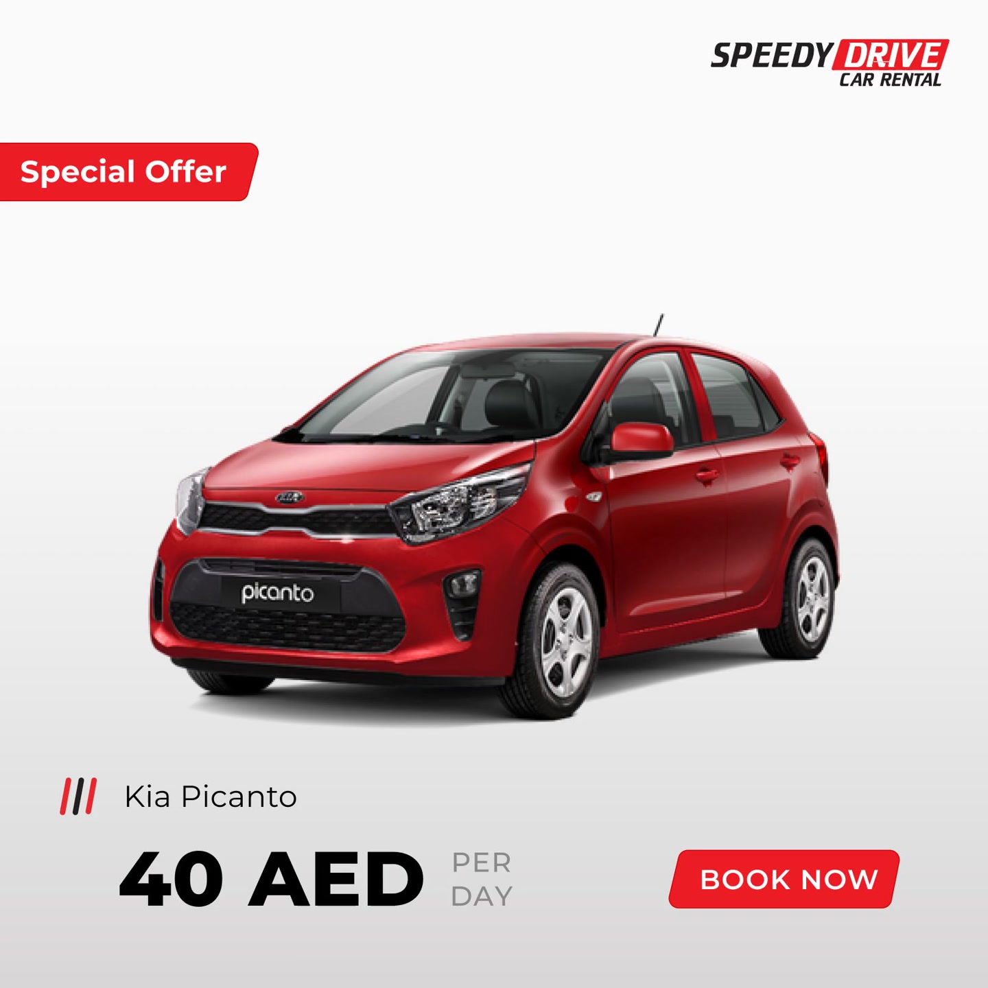 Speedy Drive Car Rental UAE Facebook ad: KIA Picanto