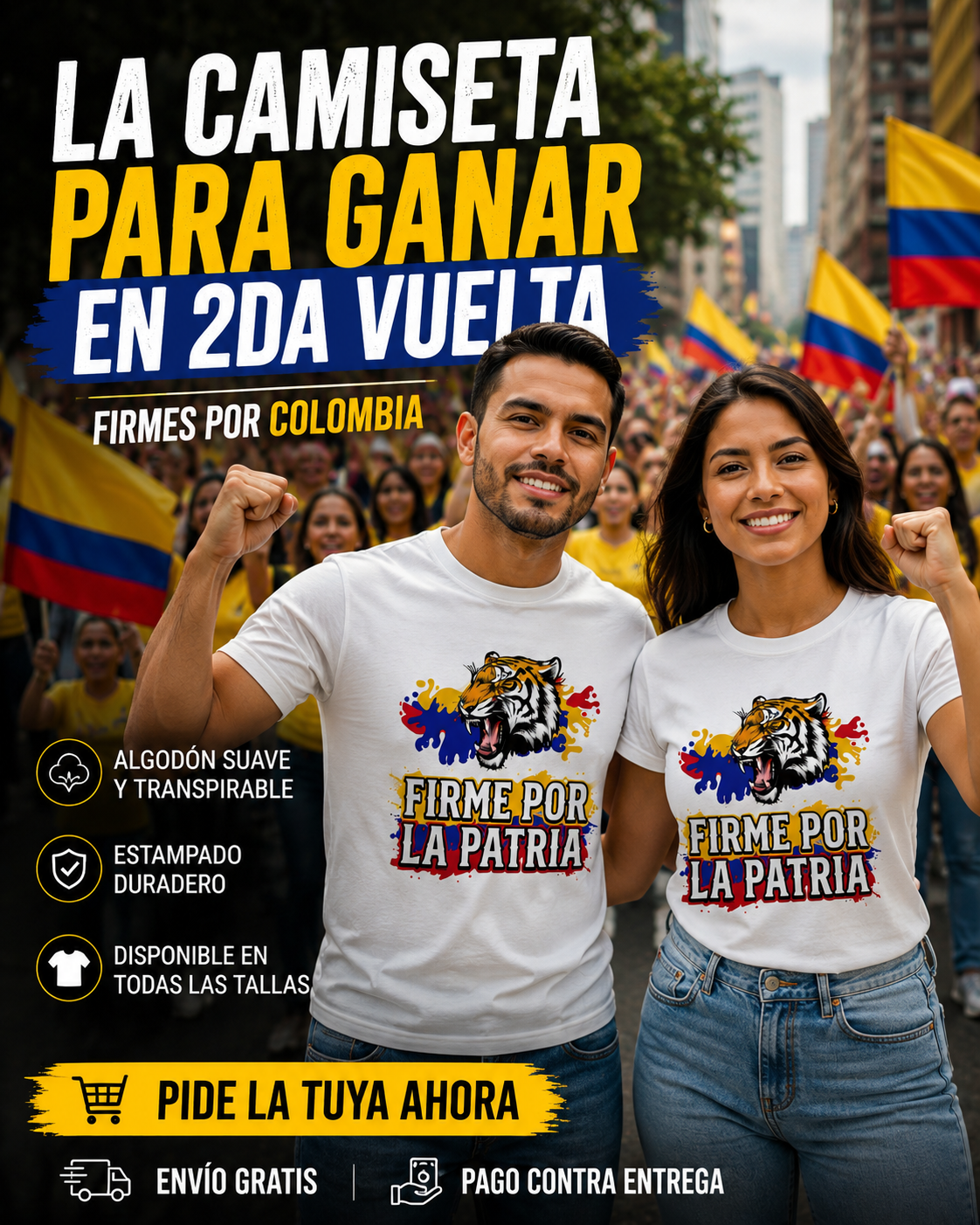 Firmes por la Patria Facebook ad: Fuerza, carácter y convicción.
