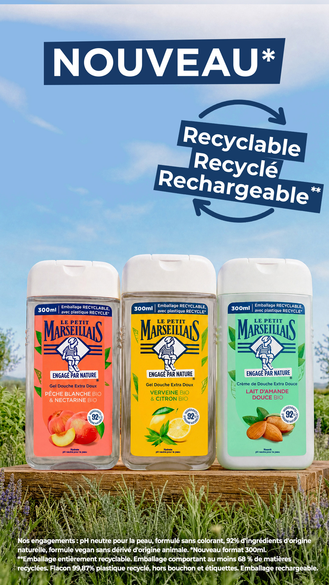 Le Petit Marseillais Facebook ad: Variez les plaisirs avec nos parfums qui sentent…