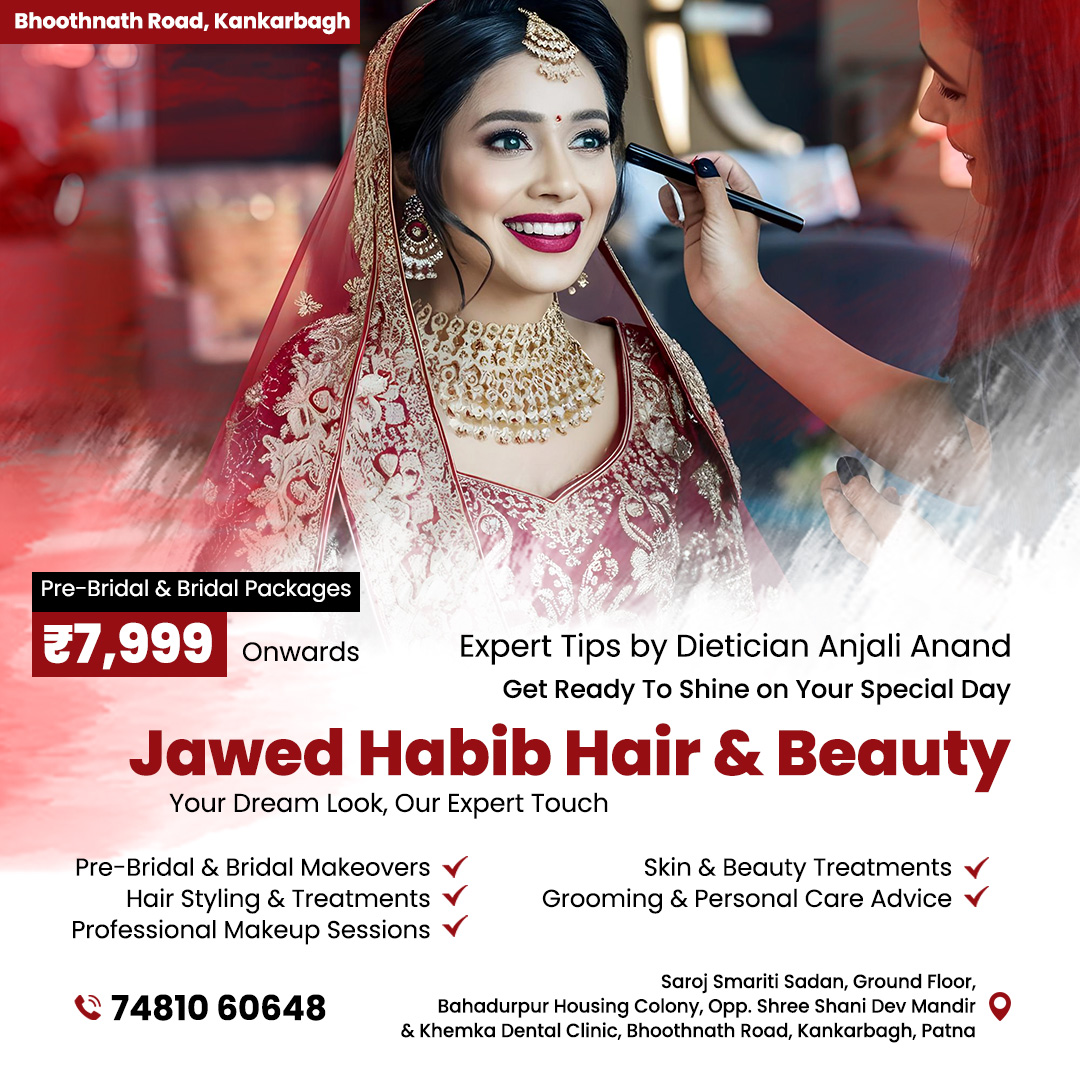 Jawed Habib - Anjali Anand Facebook ad: Patna: Pre-Bridal & Bridal Packages